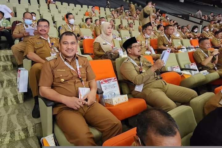 RAKORNAS: Bupati Bungo H. Mashuri bersama seluruh Kepala Daerah se Indonesia dan Forkopimda mengikuti Rakornas yang dihadiri Presiden Joko Widodo