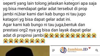 Nettizen Riuh, Tak Ada Tokoh Bungo Terima Penghargaan Gelar Adat dari LAM Jambi